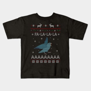 FA LA LA Ugly Christmas Blue Parrotlet Kids T-Shirt